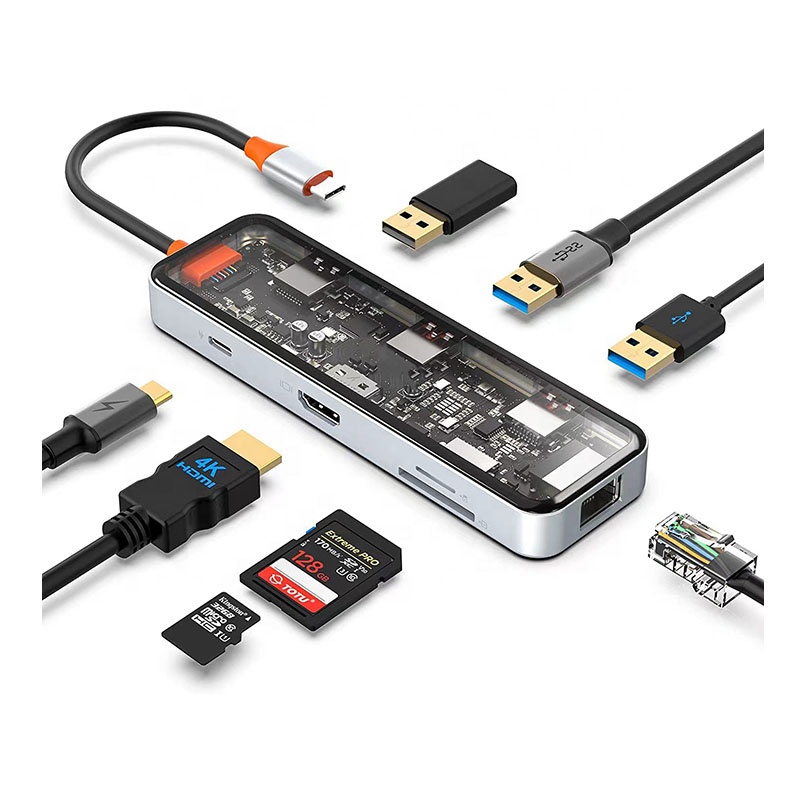 Usb Hub - Hub USB-C com porta Ethernet 4K,