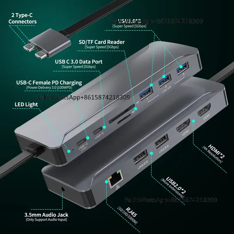 Usb Hub - Estação de Acoplamento USB-C 5 em