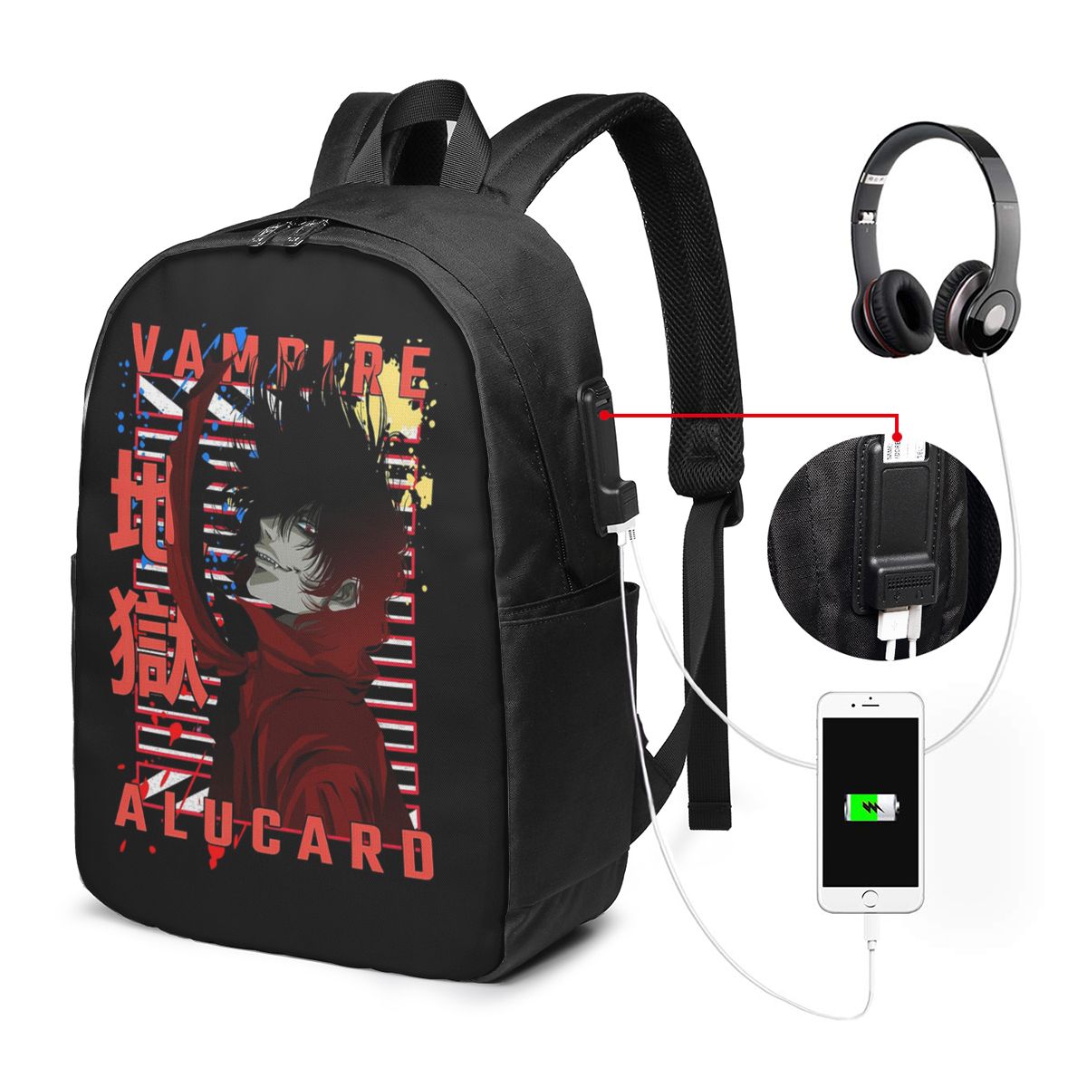 Laptop Bag - Mochila Alucard Hellsing Manga para viagem,