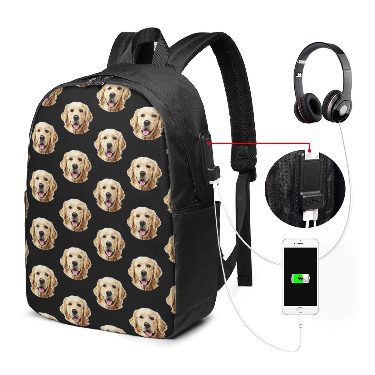 Laptop Bag - Mochila com retrato engraçado de Golden