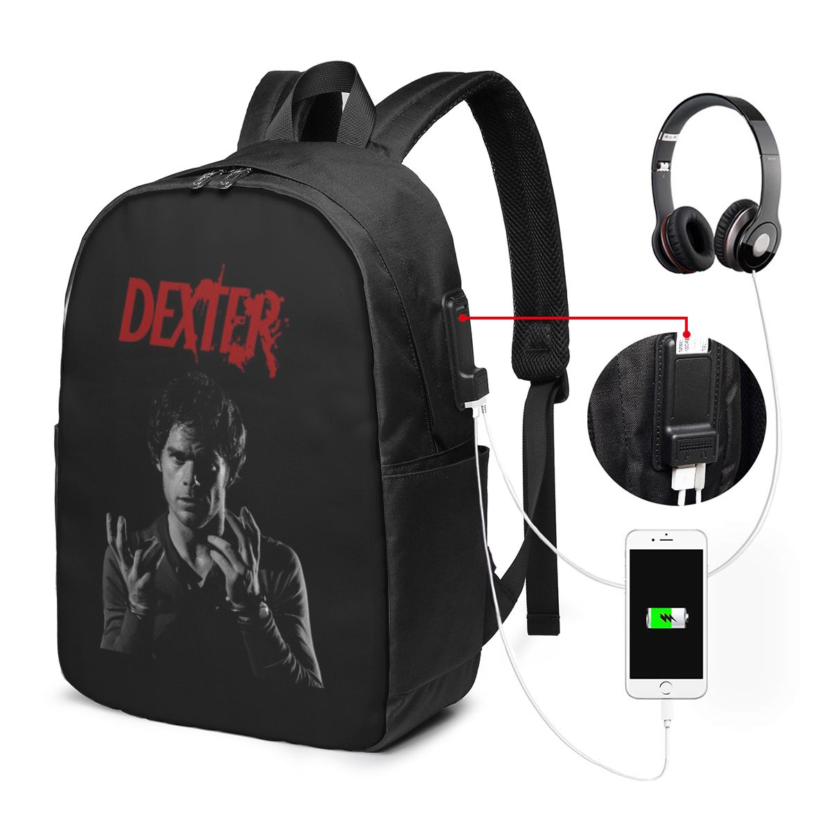 Laptop Bag - Mochila Dexter Morgan para viagem, bolsa