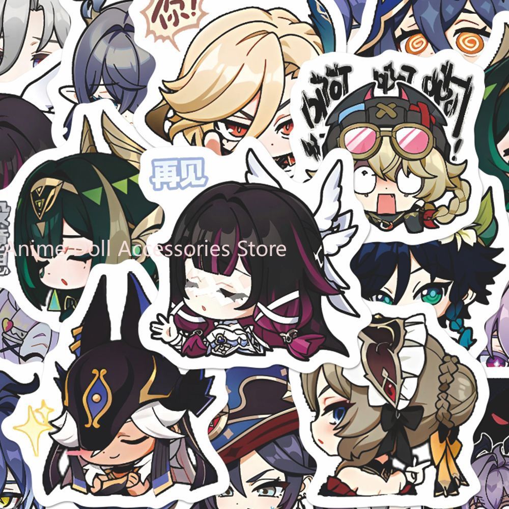 64PCS Adesivos de Anime Genshi - Laptop Original Accessories avaliação e preço